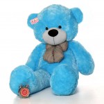 Super Big 6 Feet Blue Bow Teddy Bear Soft Toy 180 cm